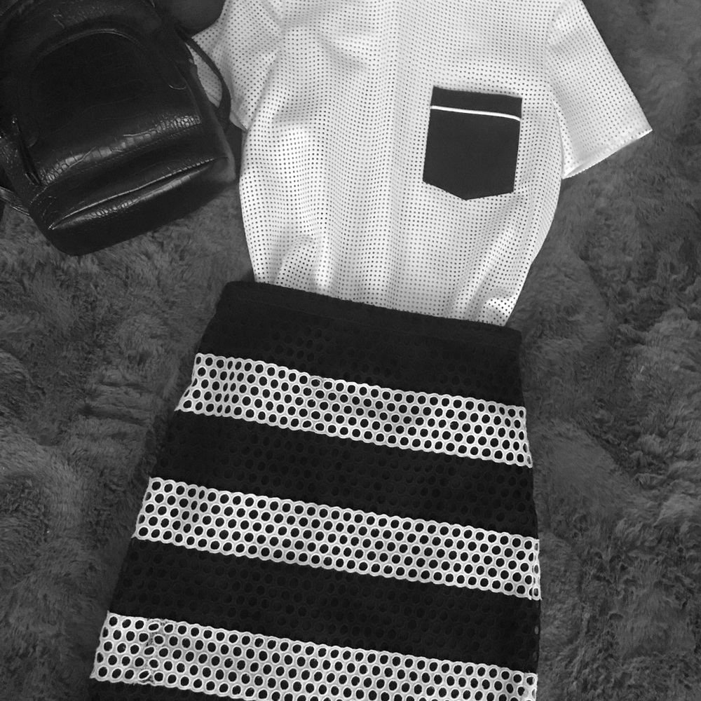 ❌SOLD❌NWOT Michael Kors Black & White Pencil Skirt